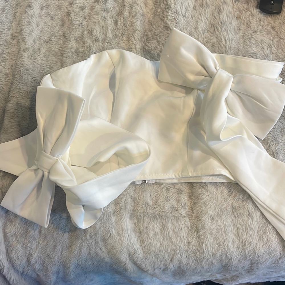 SHEIN knot side zip back bustier top